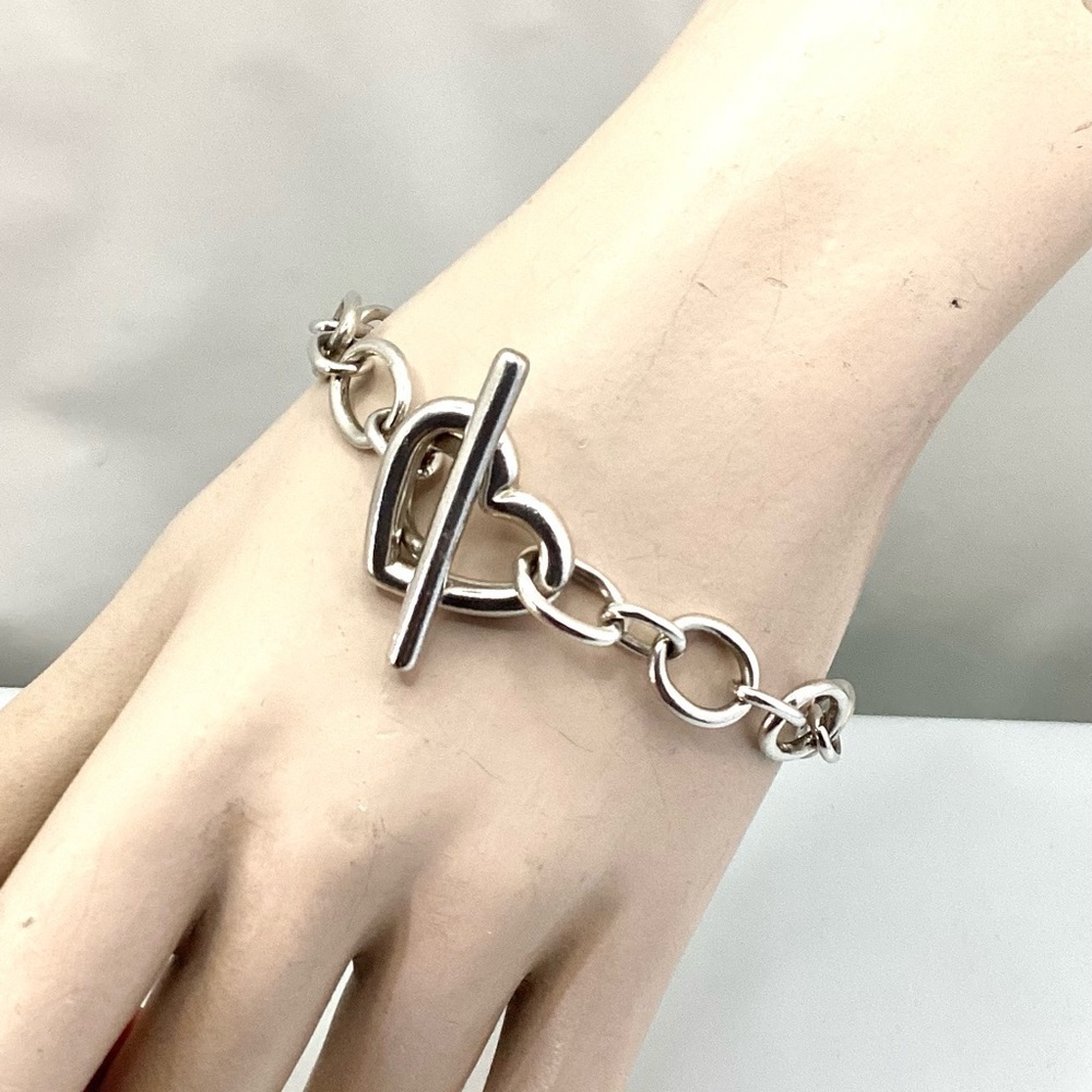 Heart Bracelet Solid Sterling Silver - image 3